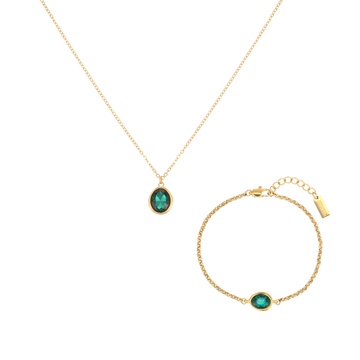 The Maddie & Nancy Gold Green Stacking Set