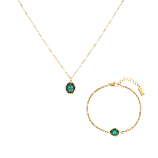 The Maddie & Nancy Gold Green Stacking Set