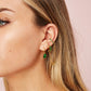 Iris Green Gold Waterfall Droplet Huggie Earrings