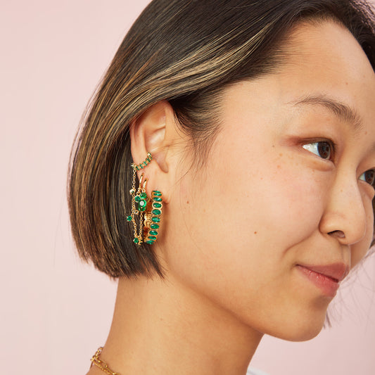 Sophie Green Gold Chunky Earrings