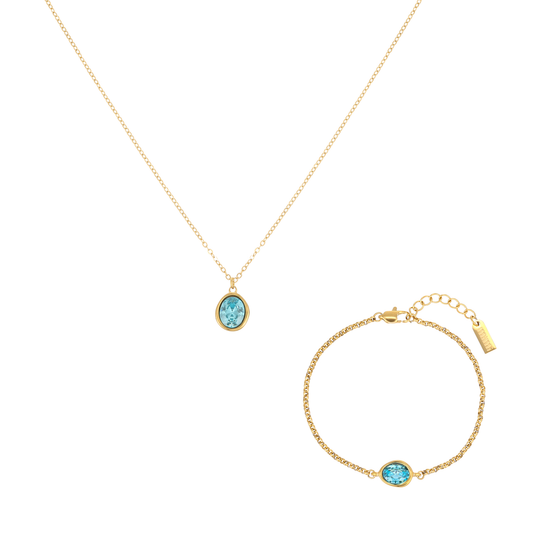 The Maddie & Nancy Gold Turquoise Stacking Set
