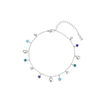 Georgia Silver Blue Droplet Anklet