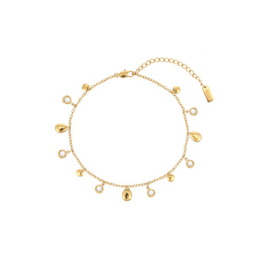 Georgia Gold Crystal Droplet Anklet