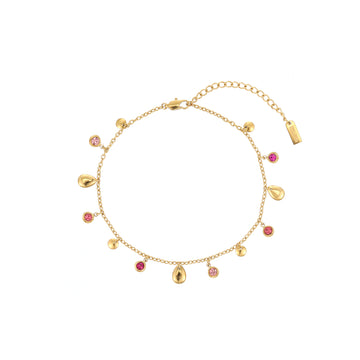 Georgia Gold Pink Droplet Anklet