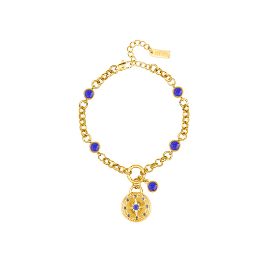 Gigi Blue Gold Charm Bracelet