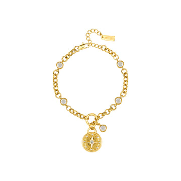 Gigi Crystal Gold Charm Bracelet