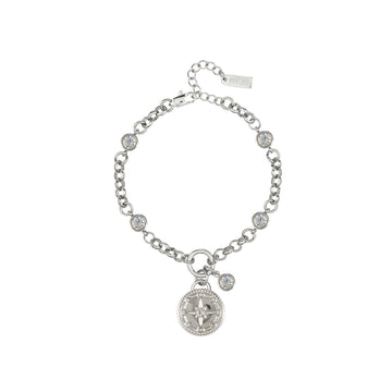 Gigi Silver Crystal Charm Bracelet