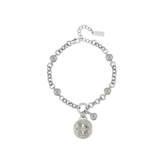 Gigi Crystal Silver Charm Bracelet