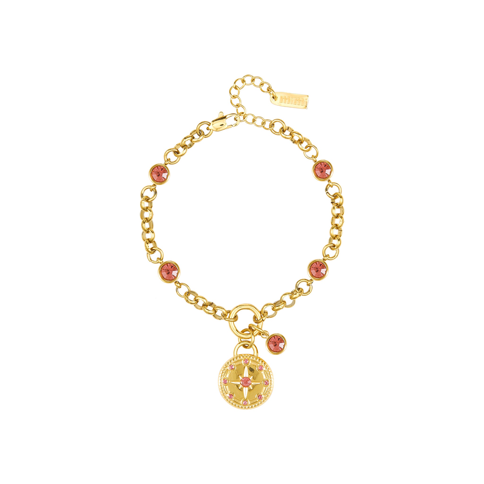 アクセサリー mimi Gigi Gold Pink Charm Bracelet – Bijoux De Mimi
