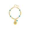 Gigi Turqouise Gold Charm Bracelet