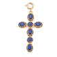 Phoebe Blue Gold Cross Pendant Charm