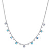 Grace Multi-Tone Droplet Necklace Blue & Silver