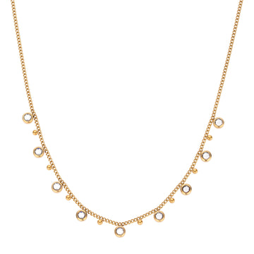 Grace Multi-Tone Droplet Necklace Crystal & Gold