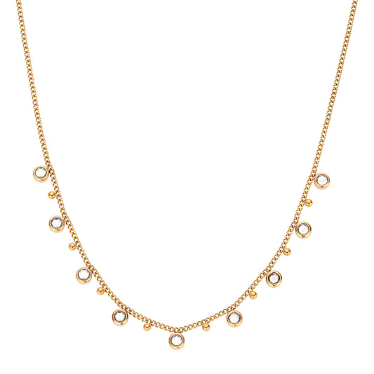 Grace Multi-Tone Droplet Necklace Crystal & Gold