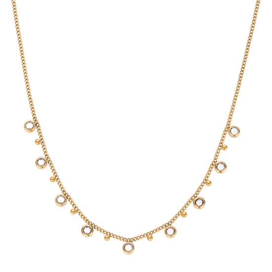 Grace Multi-Tone Droplet Necklace Crystal & Gold