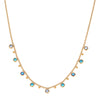 Grace Multi-Tone Droplet Necklace Blue & Gold