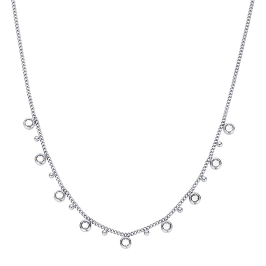 Grace Multi-Tone Droplet Necklace Crystal & Silver