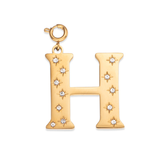 H Minnie Letter Star Necklace Charm