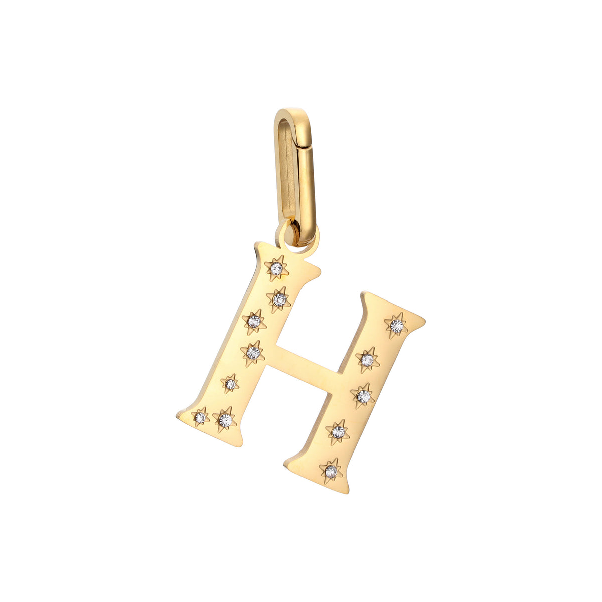 H Minnie Crystal Star Letter Charm