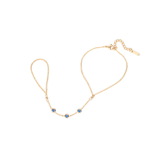 Madeleine Hand Chain Blue & Gold