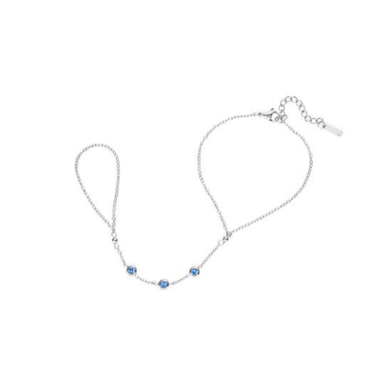 Madeleine Hand Chain Silver & Blue