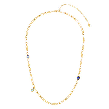Hannah Gold Blue Tonal Chunky Chain Necklace