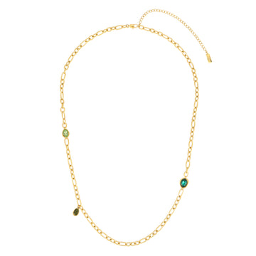 Hannah Gold Green Tonal Chunky Chain Necklace