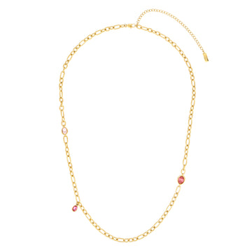 Hannah Gold Pink Tonal Chunky Chain Necklace