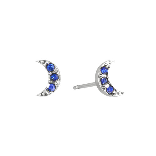 Harriet Stud Earrings Silver & Blue