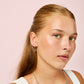 Tori Silver Crystal Moon Huggie Earrings
