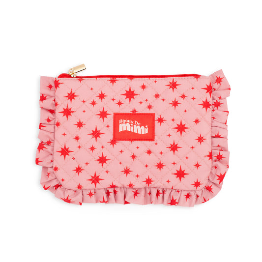 Pink Star Ruffle Pouch