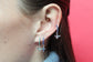 Camilla Silver Blue Cross Huggie Earrings