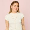 India Droplet Necklace Gold & Pink
