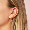 Ines Green Gold Bee Huggie Earrings