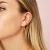 Ines Crystal Gold Bee Huggie Earrings