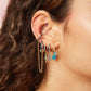 Mimi Blue Gold Huggie Earrings