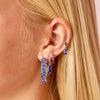Iris Silver Blue Waterfall Huggie Earrings