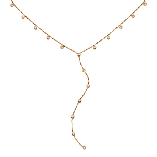 India Droplet Necklace Gold & Pink