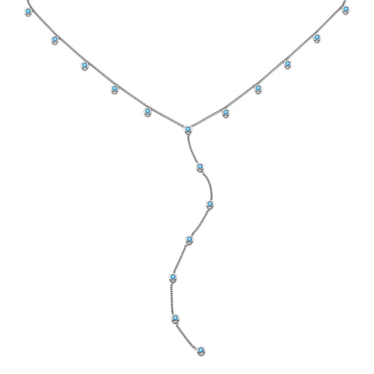 India Droplet Necklace Silver & Turqouise
