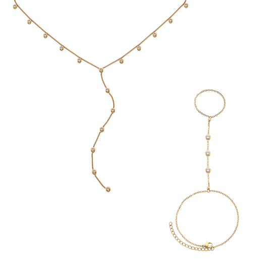 The India & Madeleine Set – Gold & Crystal