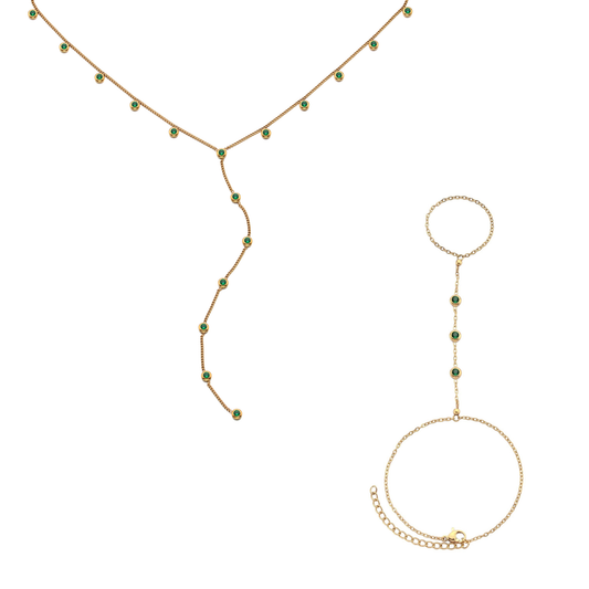 The India & Madeleine Set – Gold & Green