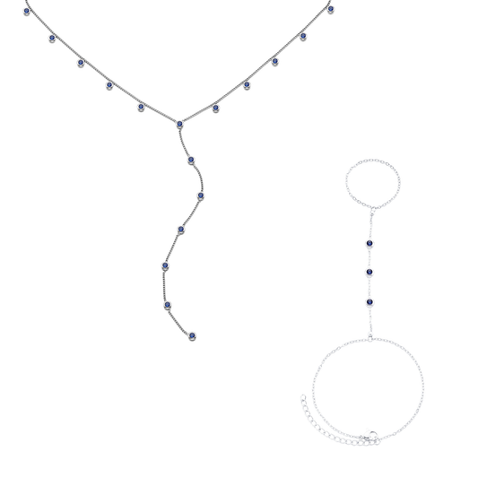 The India & Madeleine Set  – Silver & Blue