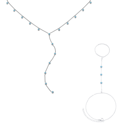 The India & Madeleine Set – Silver & Turqouise