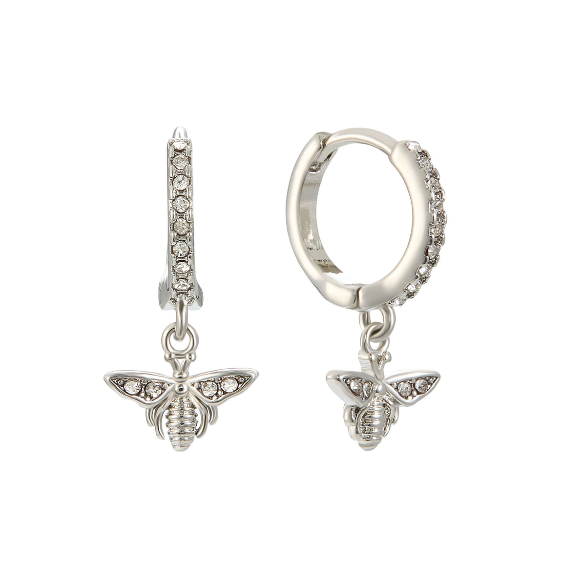 Ines Crystal Bee Huggie Earrings
