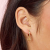 Ines Crystal Gold Bee Huggie Earrings