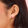 Ines Pink Gold Bee Huggie Earrings