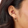 Ines Rainbow Gold Bee Huggie Earrings