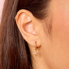 Ines Gold Pink Bee Huggie Earrings
