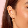 Ines Gold Pink Bee Huggie Earrings