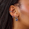 Ines Silver Blue Bee Huggie Earrings